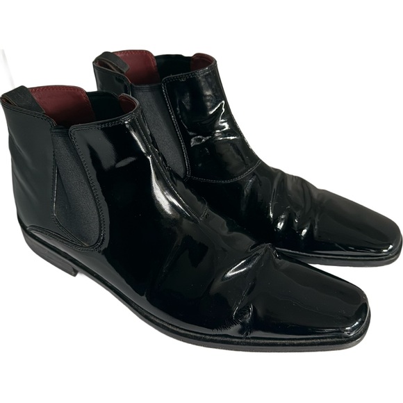 Men’s patent leather ankle boots - Picture 3 of 4